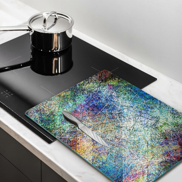 Glasskärbräda Färgglad linje abstraktion