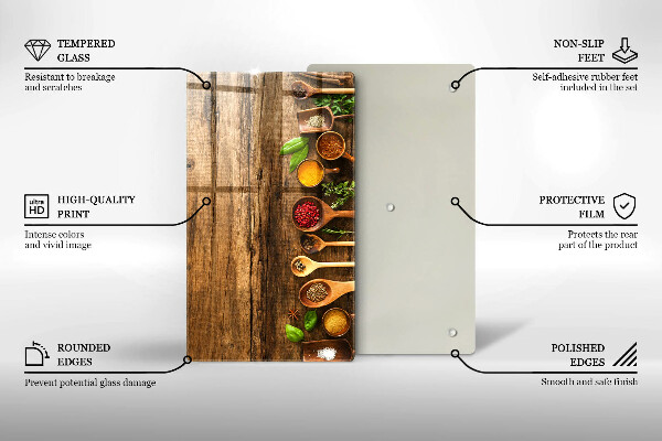 Glasskärbräda Kryddskedar av trä