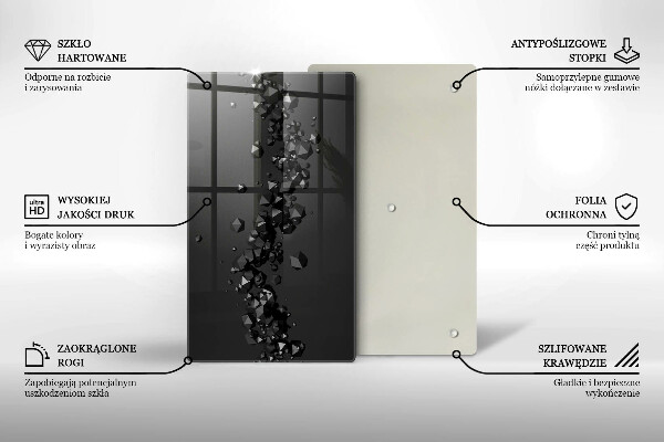 Glasskärbräda med abstrakt 3D-motiv