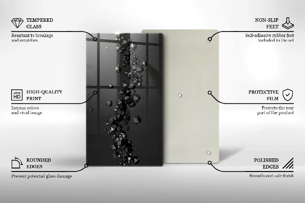 Glasskärbräda med abstrakt 3D-motiv