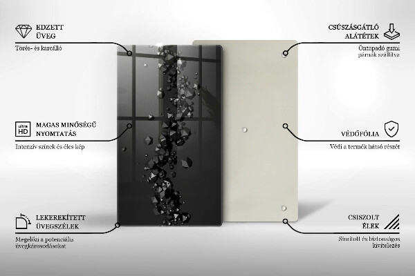 Glasskärbräda med abstrakt 3D-motiv