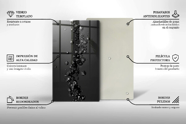 Glasskärbräda med abstrakt 3D-motiv