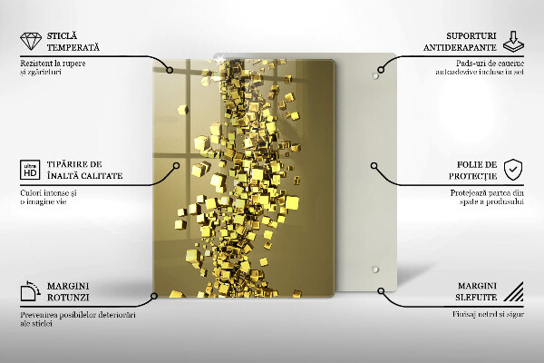 Glasskärbräda med abstrakt 3D-motiv