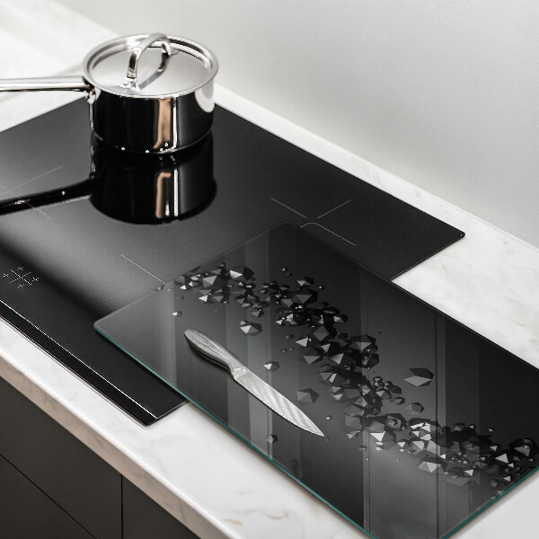 Glasskärbräda med abstrakt 3D-motiv