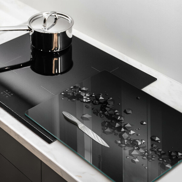 Glasskärbräda med abstrakt 3D-motiv