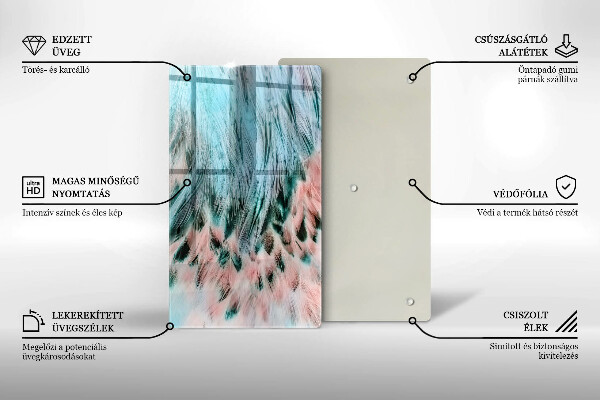 Glasskärbräda Boho fågelfjädrar