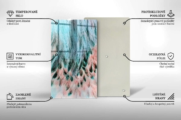 Glasskärbräda Boho fågelfjädrar