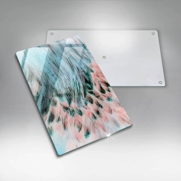 Glasskärbräda Boho fågelfjädrar