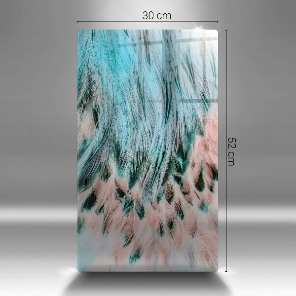 Glasskärbräda Boho fågelfjädrar