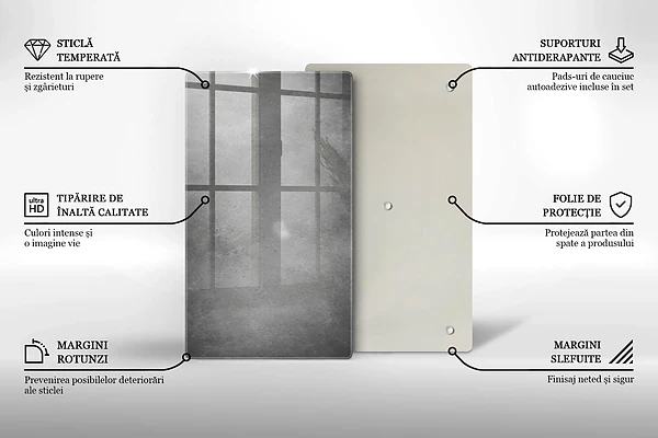 Glasskärbräda med betongstruktur