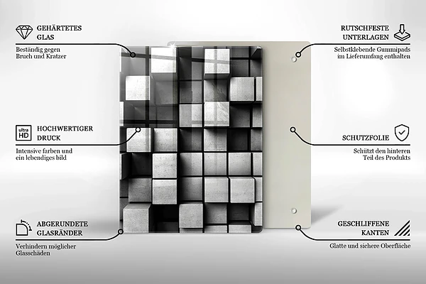 Glasskärbräda med betongstruktur