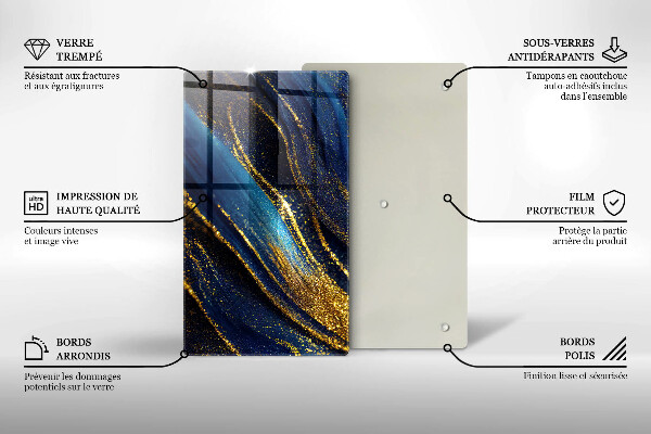 Glasskärbräda Marinblå abstraktion