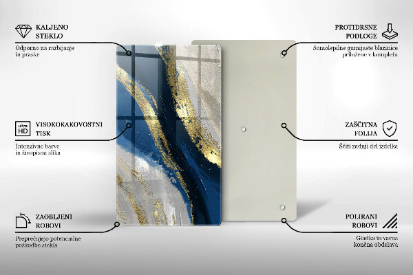 Glasskärbräda Textur med guld