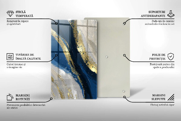 Glasskärbräda Textur med guld