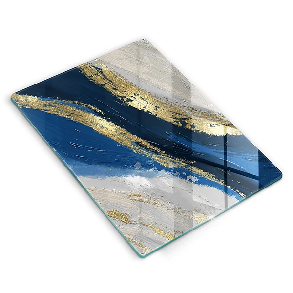 Glasskärbräda med guldstruktur