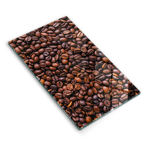 Glasskärbräda med motiv av kaffebönor