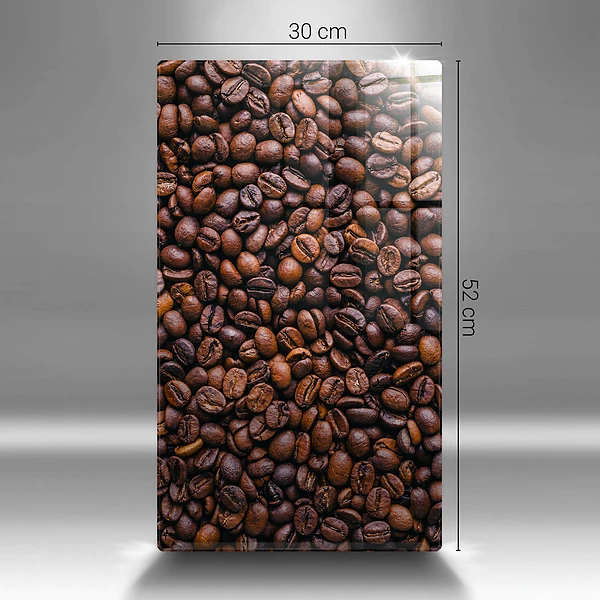 Glasskärbräda med motiv av kaffebönor