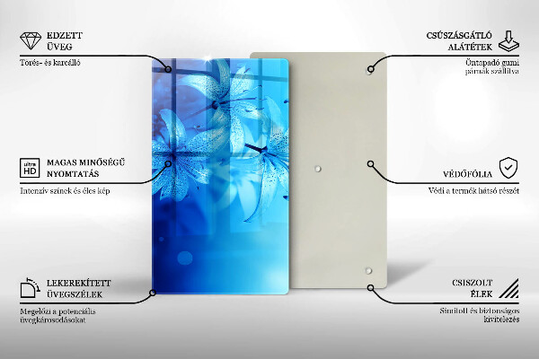 Glasskärbräda Blå blommor