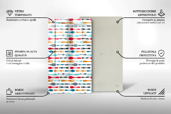 Glasskärbräda Sked illustration