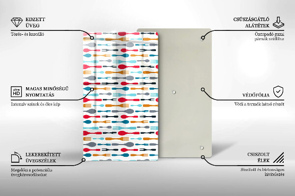 Glasskärbräda Sked illustration