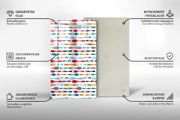 Glasskärbräda Sked illustration