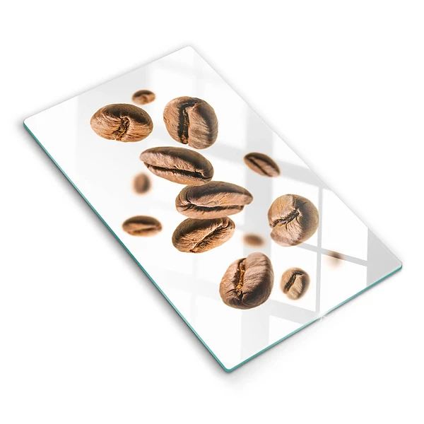 Glasskärbräda med motiv av kaffebönor