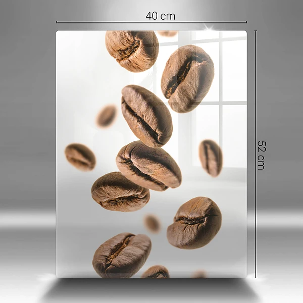Glasskärbräda med motiv av kaffebönor
