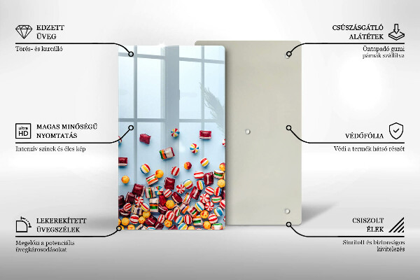 Glasskärbräda Färgglada godis