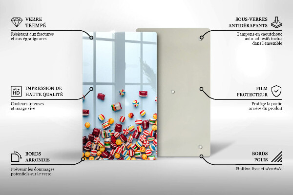 Glasskärbräda Färgglada godis