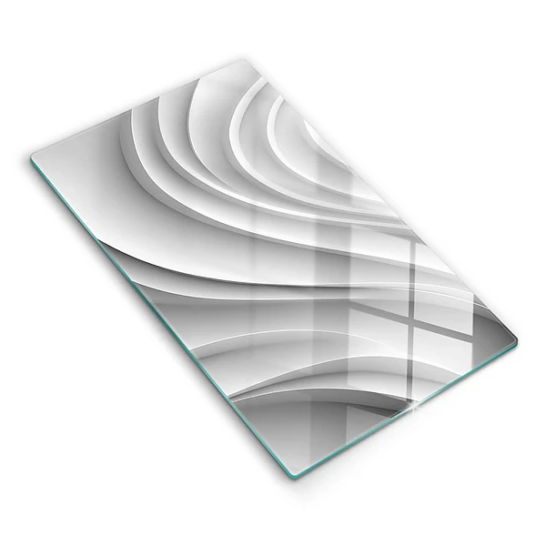 Glasskärbräda med geometriska linjer