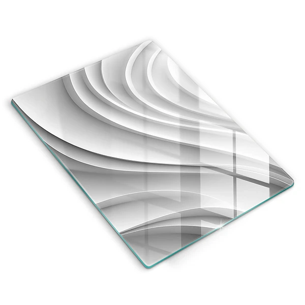 Glasskärbräda med geometriska linjer