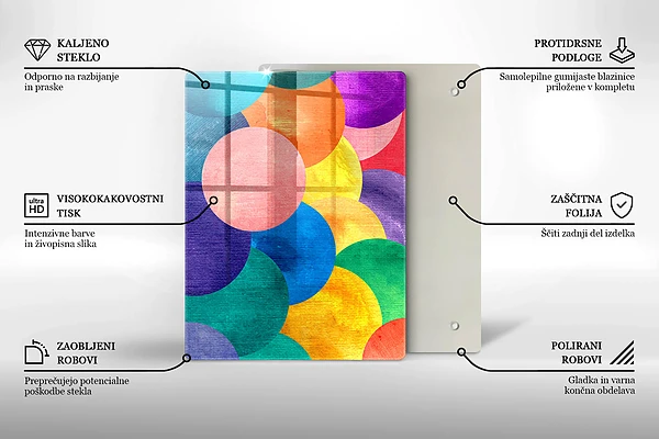 Glasskärbräda med geometriska linjer