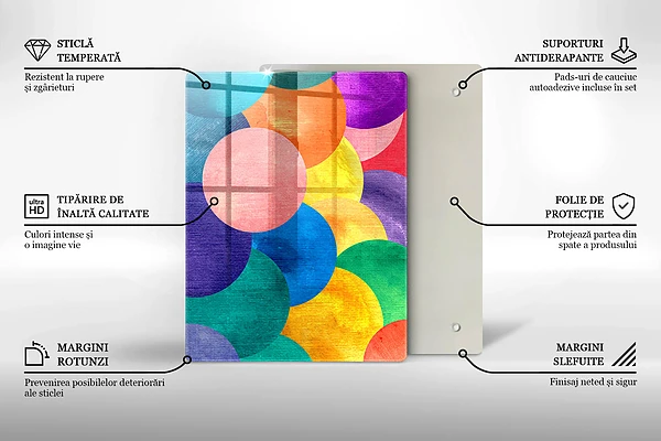 Glasskärbräda med geometriska linjer