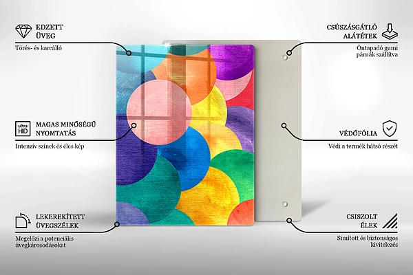 Glasskärbräda med geometriska linjer