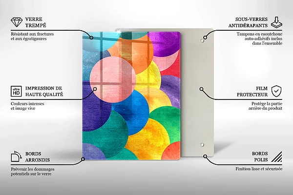 Glasskärbräda med geometriska linjer