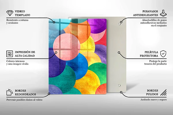 Glasskärbräda med geometriska linjer