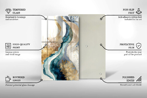 Glasskärbräda Färgad marmor