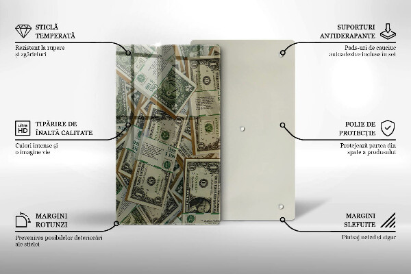 Glasskärbräda Pengar dollar