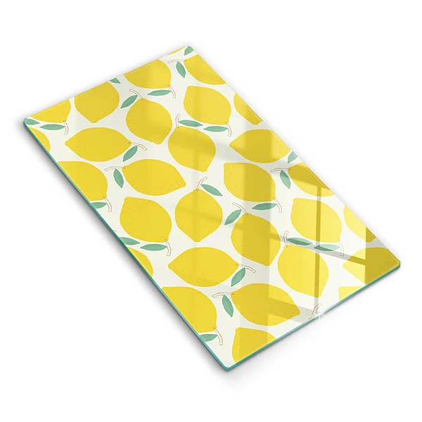Glasskärbräda med motiv av tecknade citroner