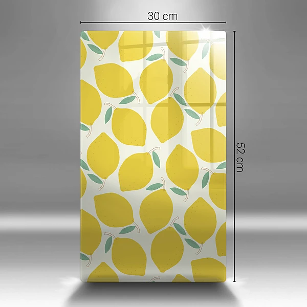 Glasskärbräda med motiv av tecknade citroner