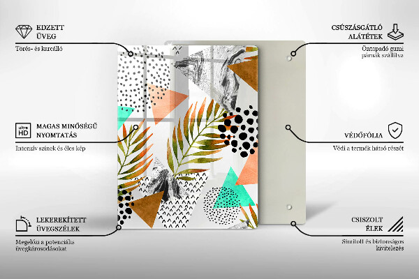 Glasskärbräda Blåguld marmor