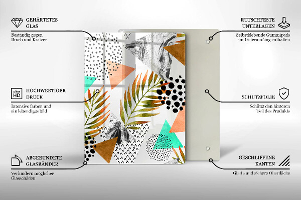 Glasskärbräda Blåguld marmor