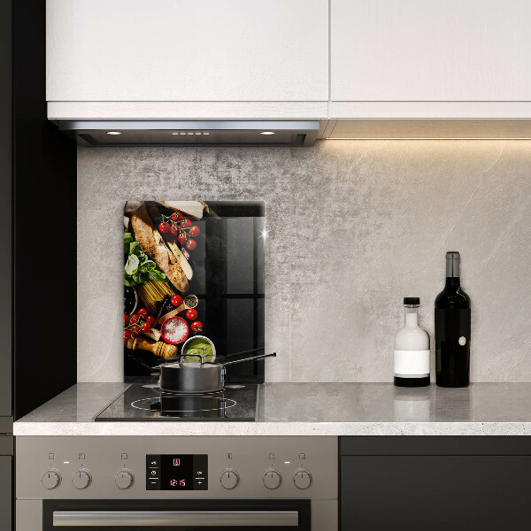 Glasskärbräda Italienska ingredienser och kryddor