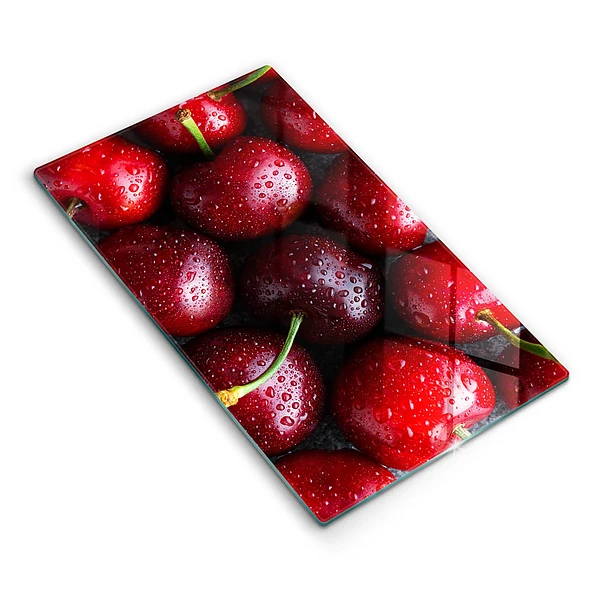 Glasskärbräda med körsbärsmotiv