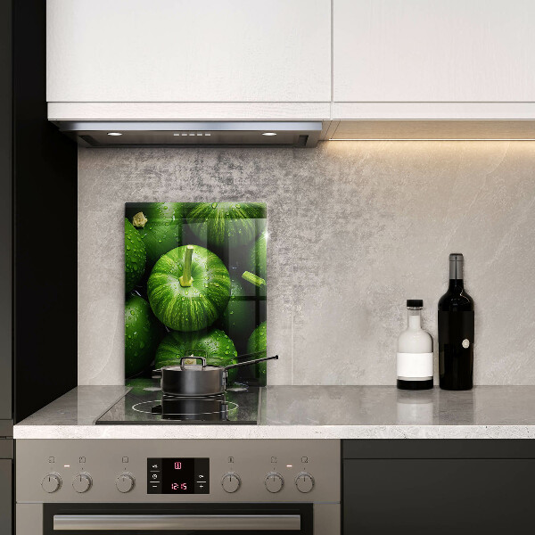 Glasskärbräda med motiv av gröna pumpor