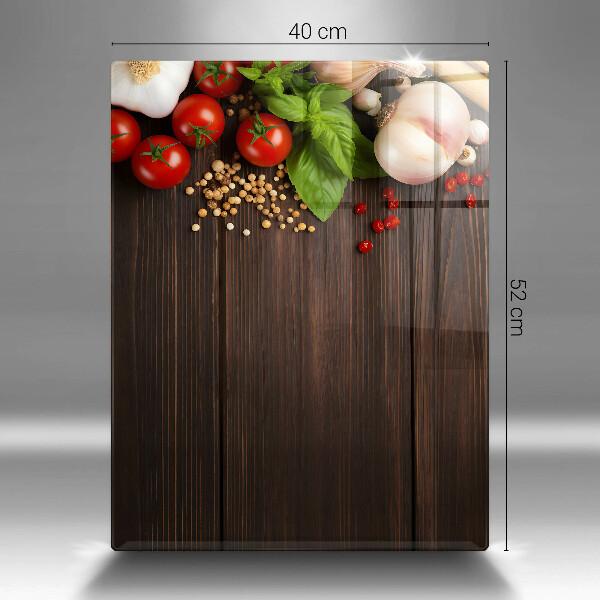 Glasskärbräda Grönsaker på bordet