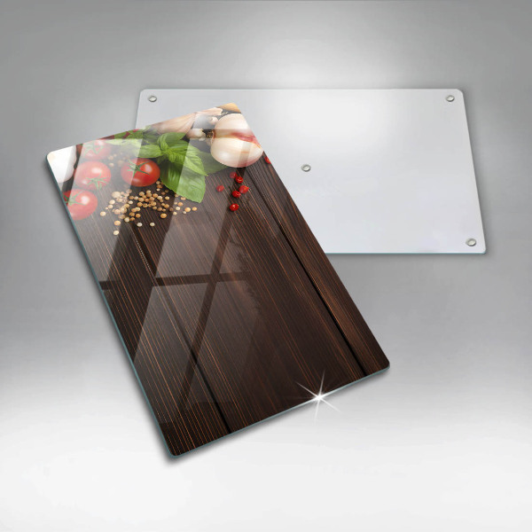 Glasskärbräda Grönsaker på bordet