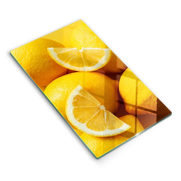 Glasskärbräda med motiv av saftiga citroner