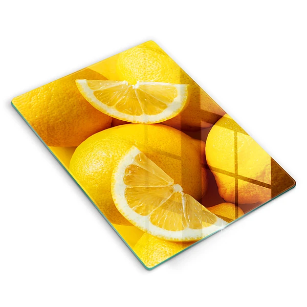 Glasskärbräda med motiv av saftiga citroner