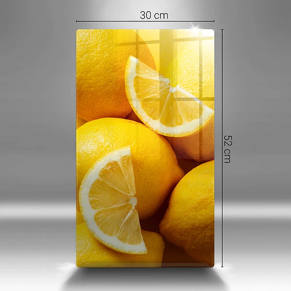 Glasskärbräda med motiv av saftiga citroner